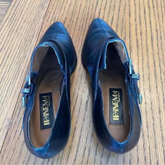 Ipanema Vintage Black Leather Low Heel Loafers with Buckle 1 1/2” Heel Size 8 - Picture 2 of 14